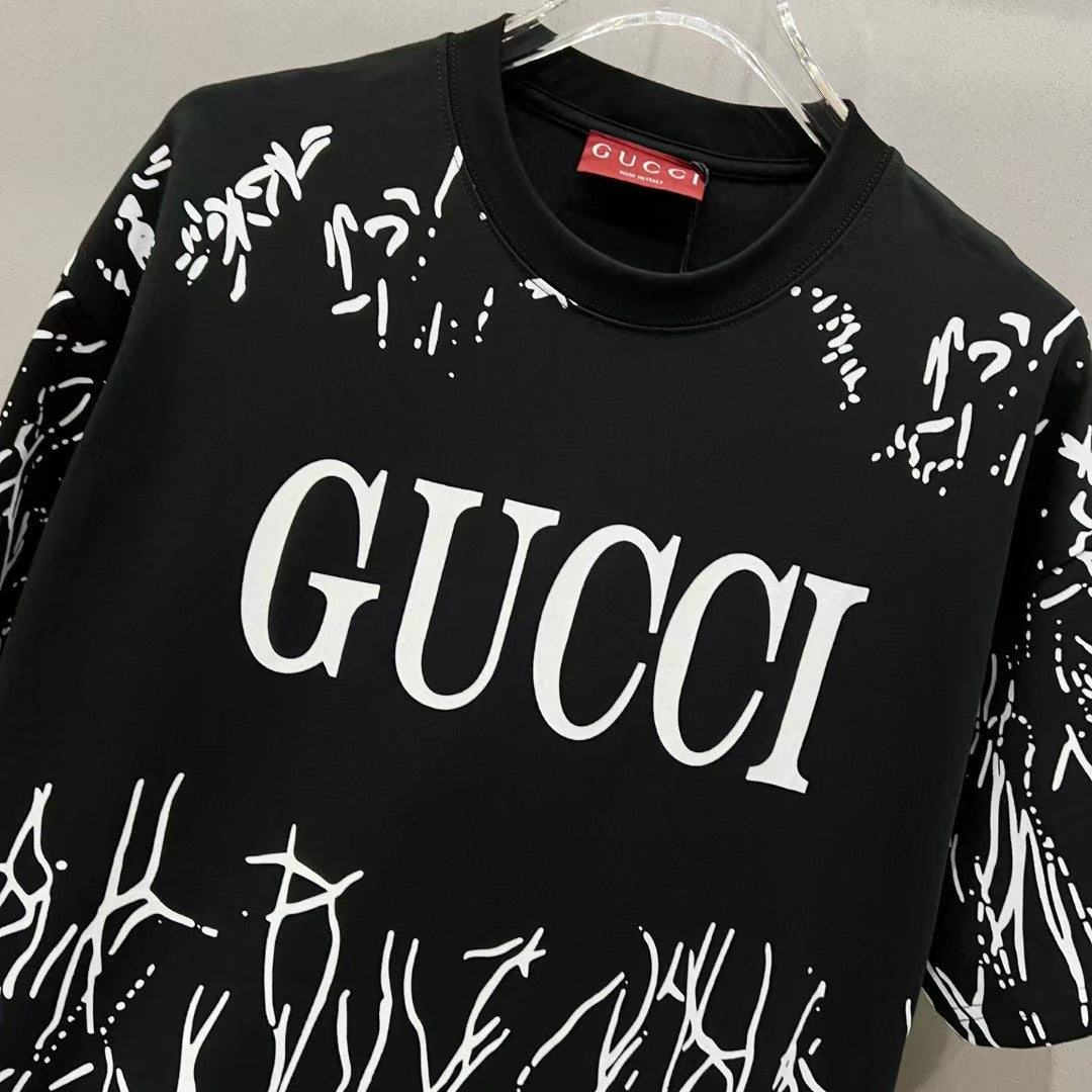Cotton round neck short sleeved T-shirt