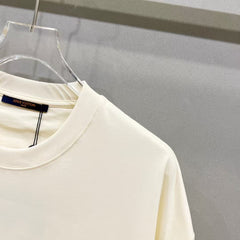 Embroidered round neck short sleeved T-shirt