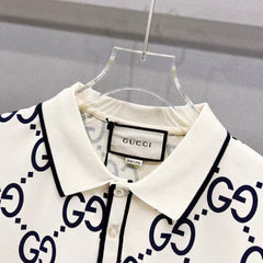 Color blocked striped polo shirt