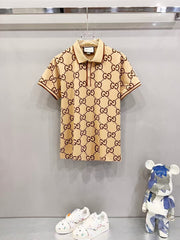 Color blocked striped polo shirt