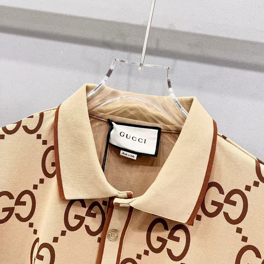 Color blocked striped polo shirt