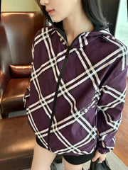 Double sided hooded short jacket