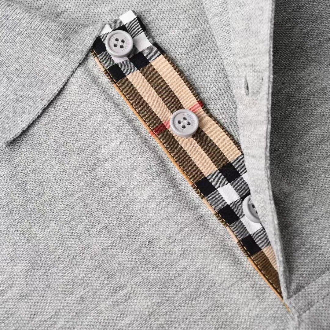 Classic plaid lapel T-shirt