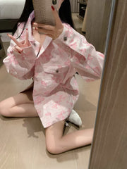 Jacquard worn denim jacket