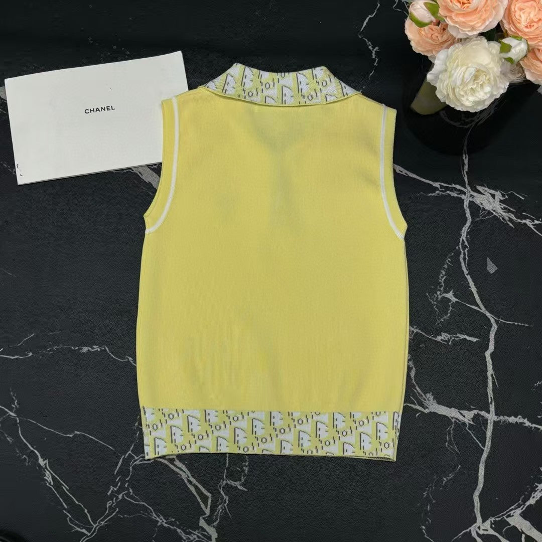 Jacquard knitted vest