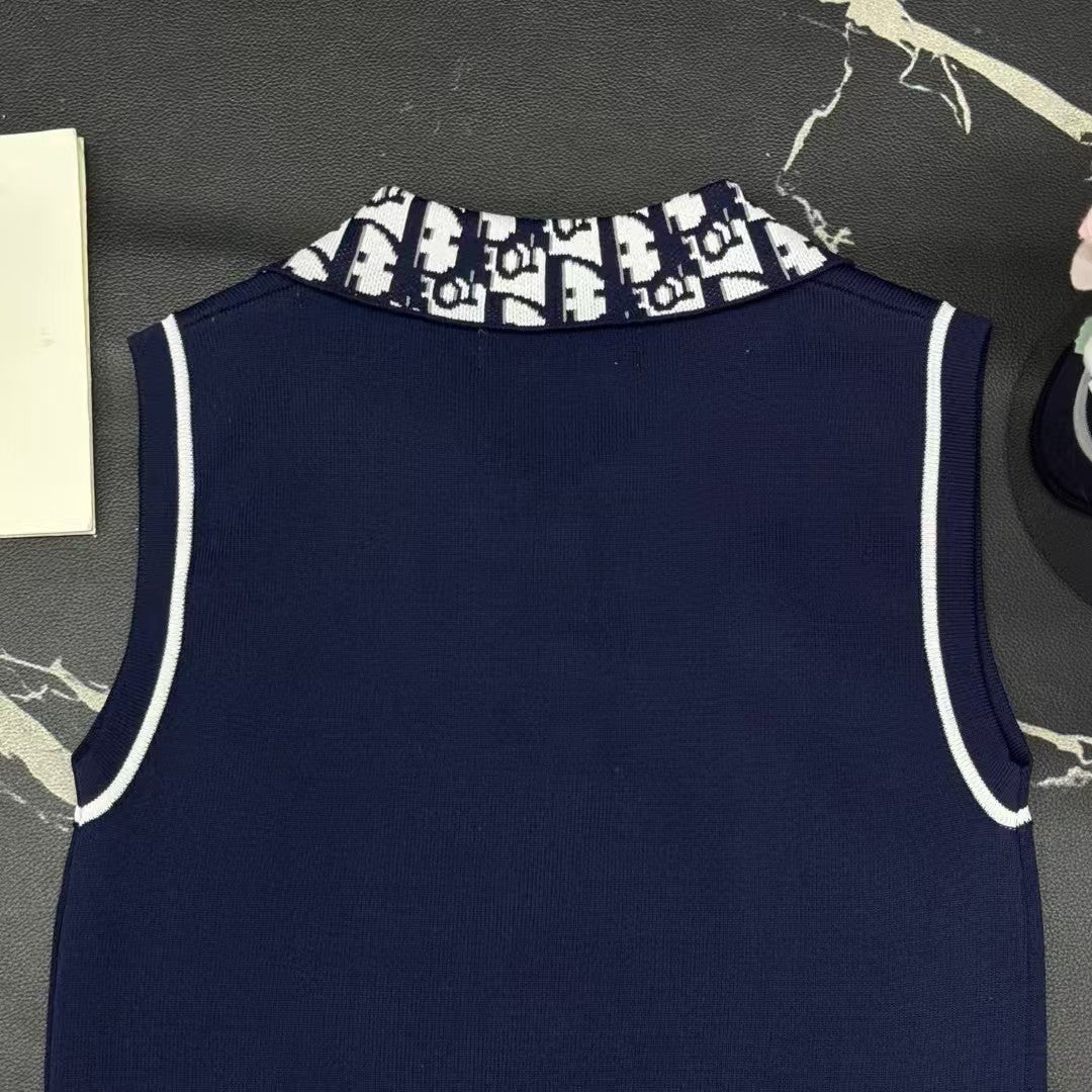Jacquard knitted vest