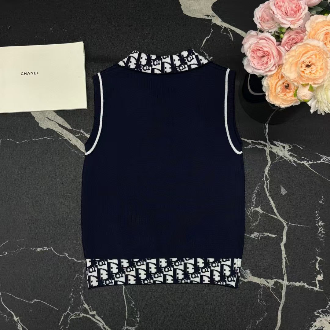 Jacquard knitted vest
