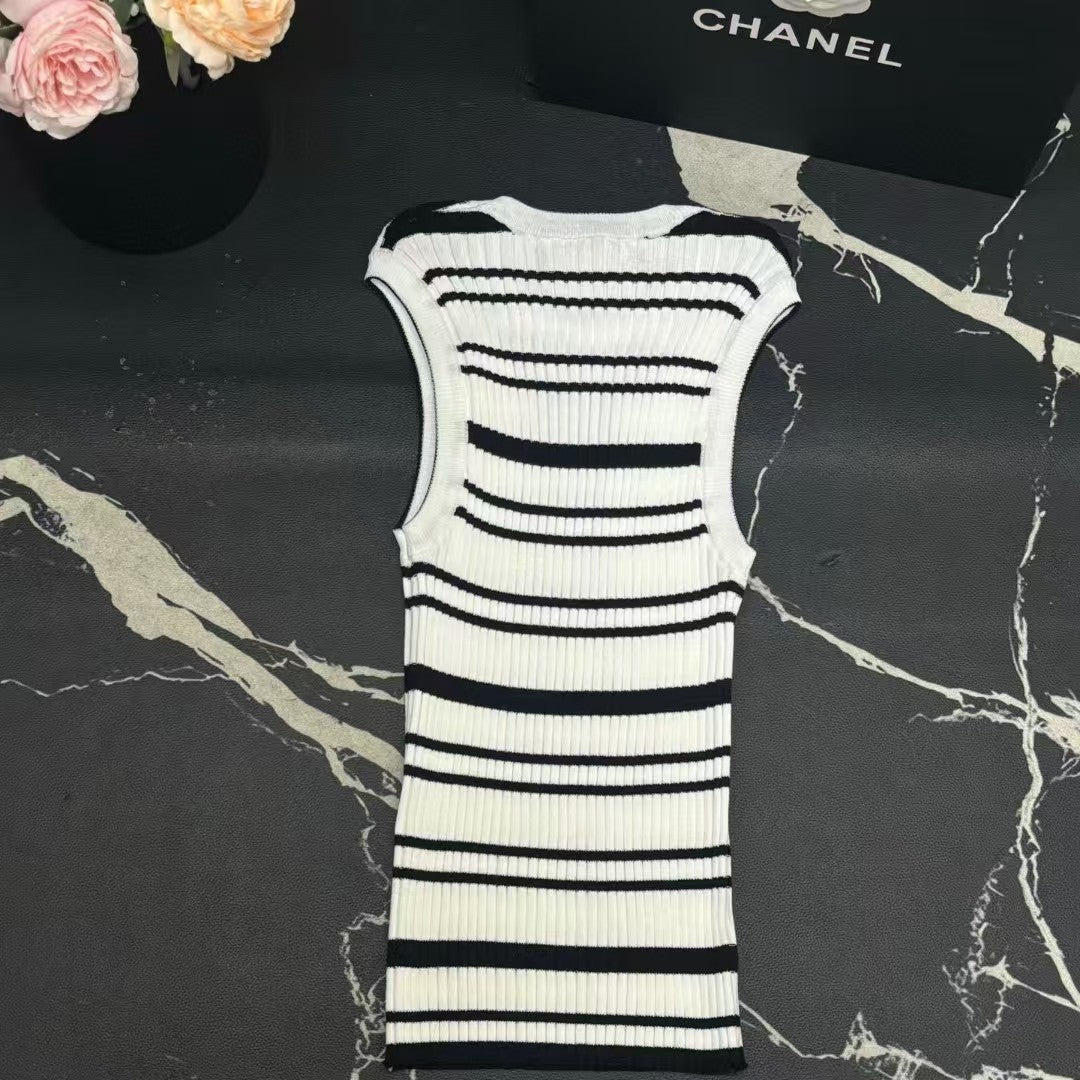 Embroidered Knitted Tank Top