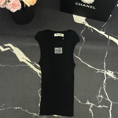 Embroidered Knitted Tank Top