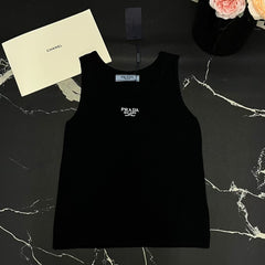 Embroidered Knitted Tank Top