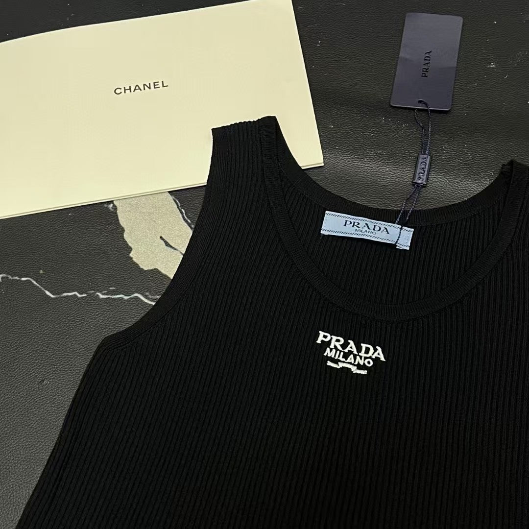 Embroidered Knitted Tank Top