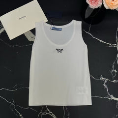 Embroidered Knitted Tank Top