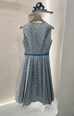 Pleated jacquard vest skirt