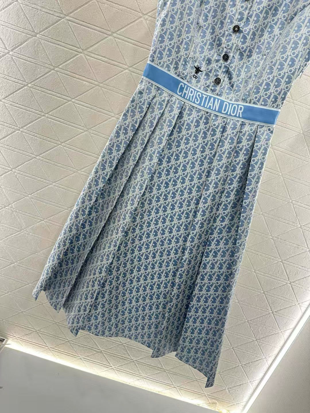 Pleated jacquard vest skirt