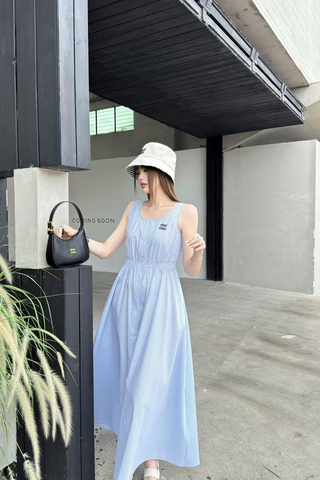 colour Women's striped long dress