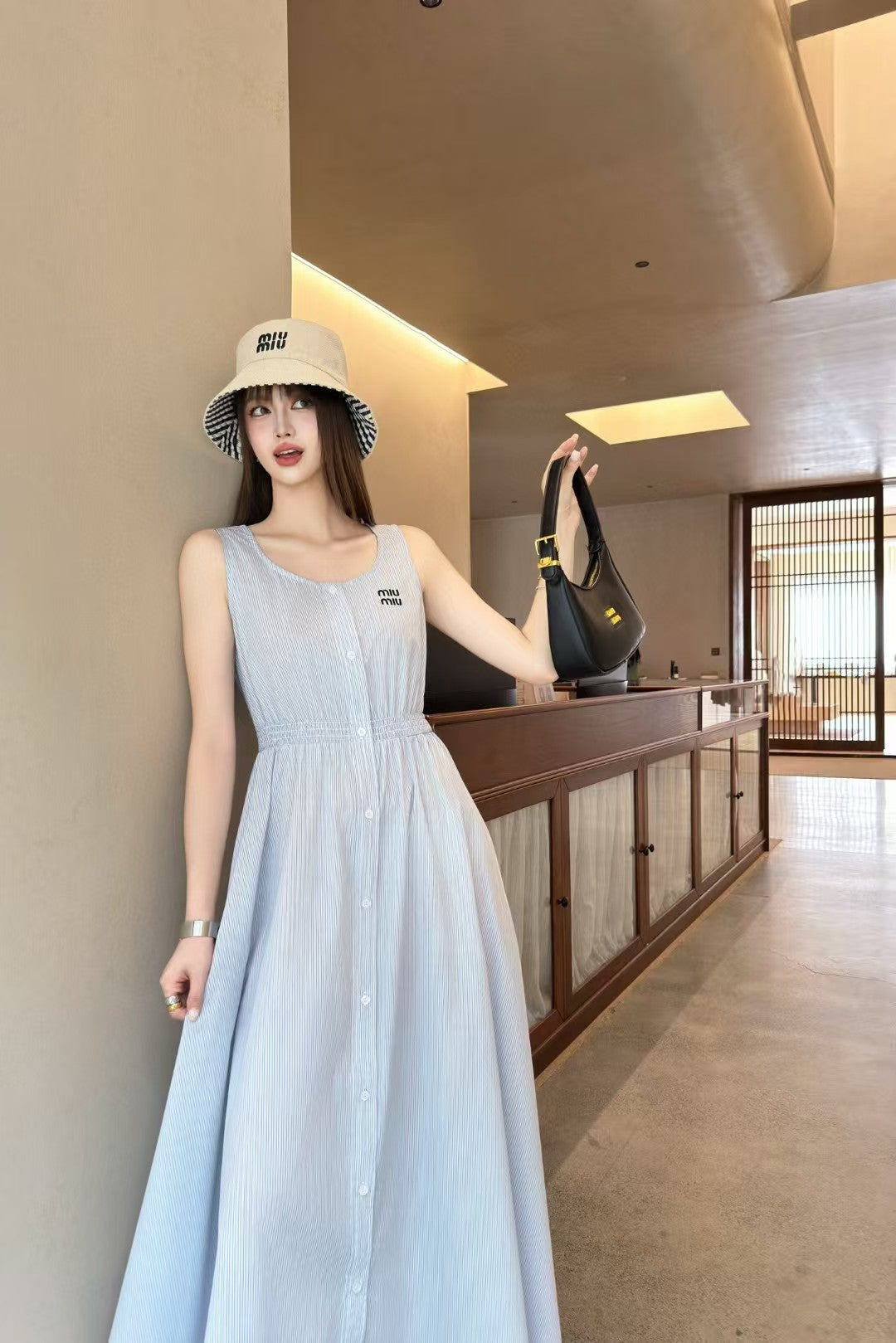 colour Women's striped long dress