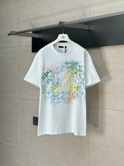 Full printed color round neck short sleeved T-shirt