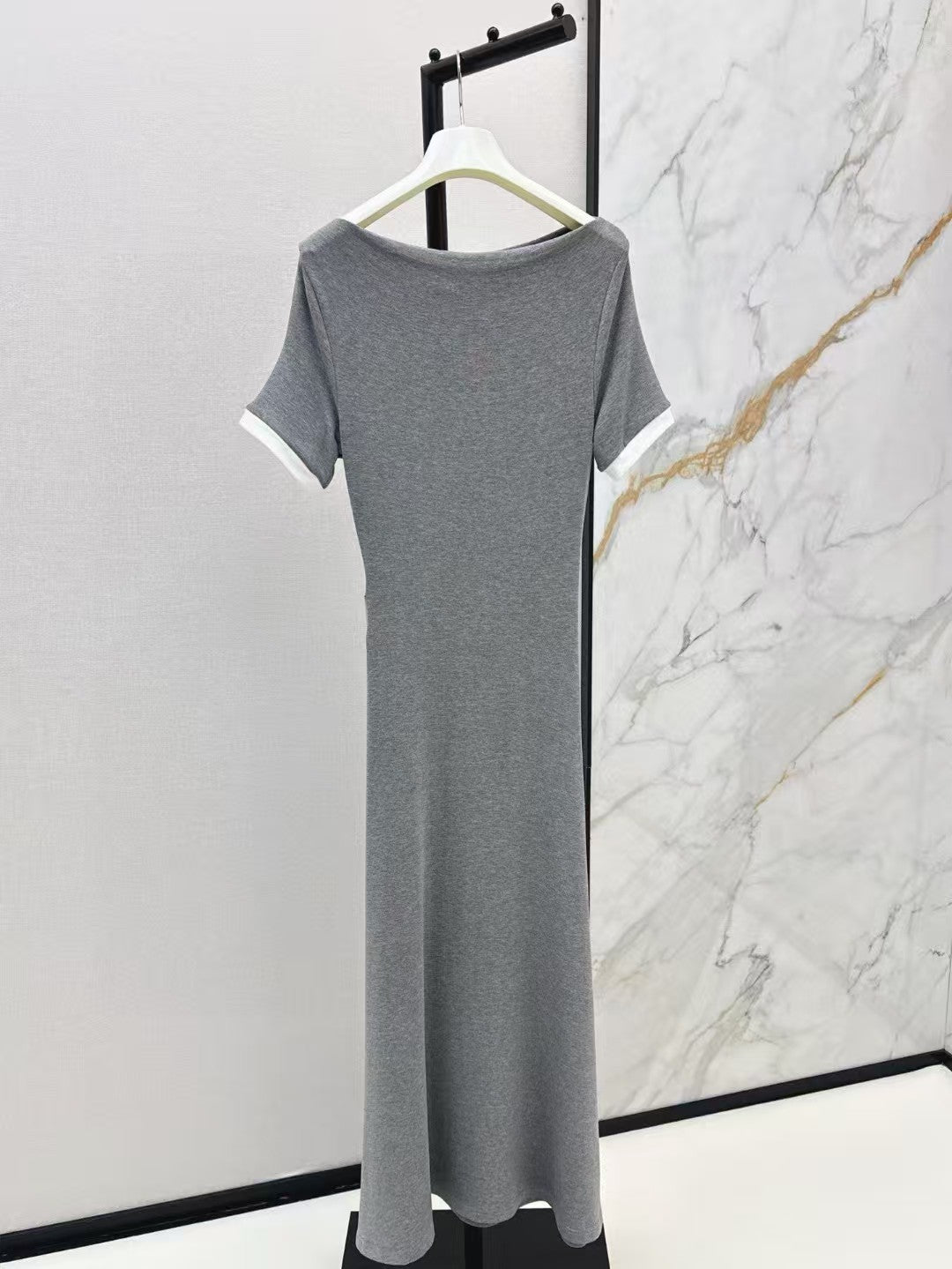 Pleated short sleeved dress