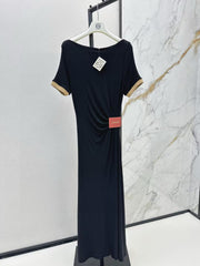 Pleated short sleeved dress