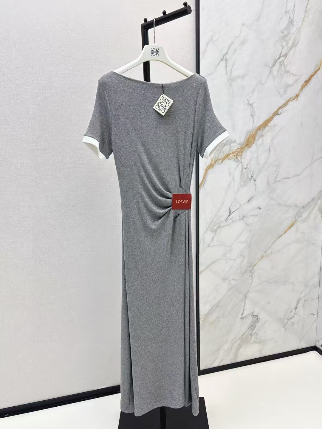 Pleated short sleeved dress
