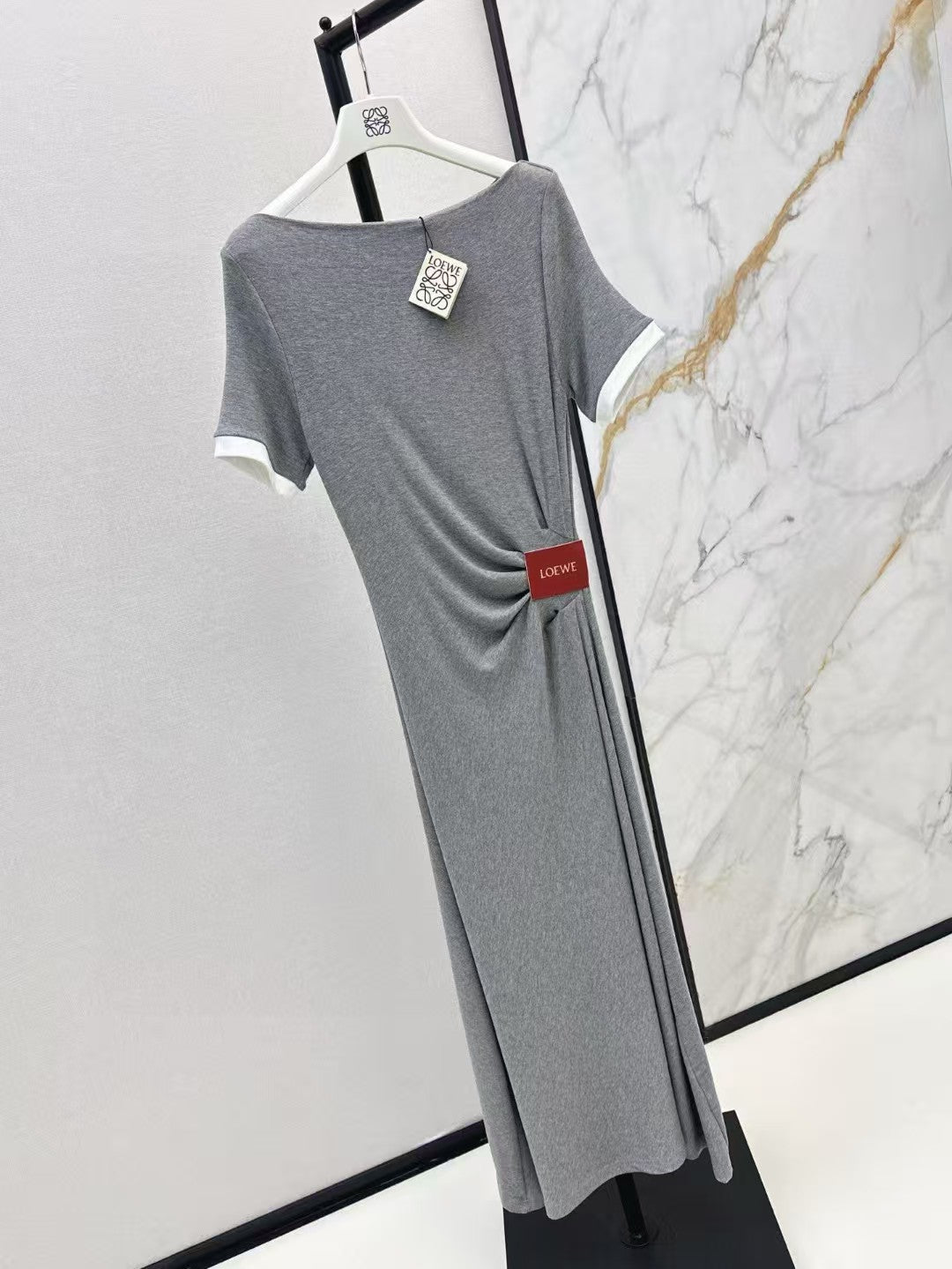 Pleated short sleeved dress