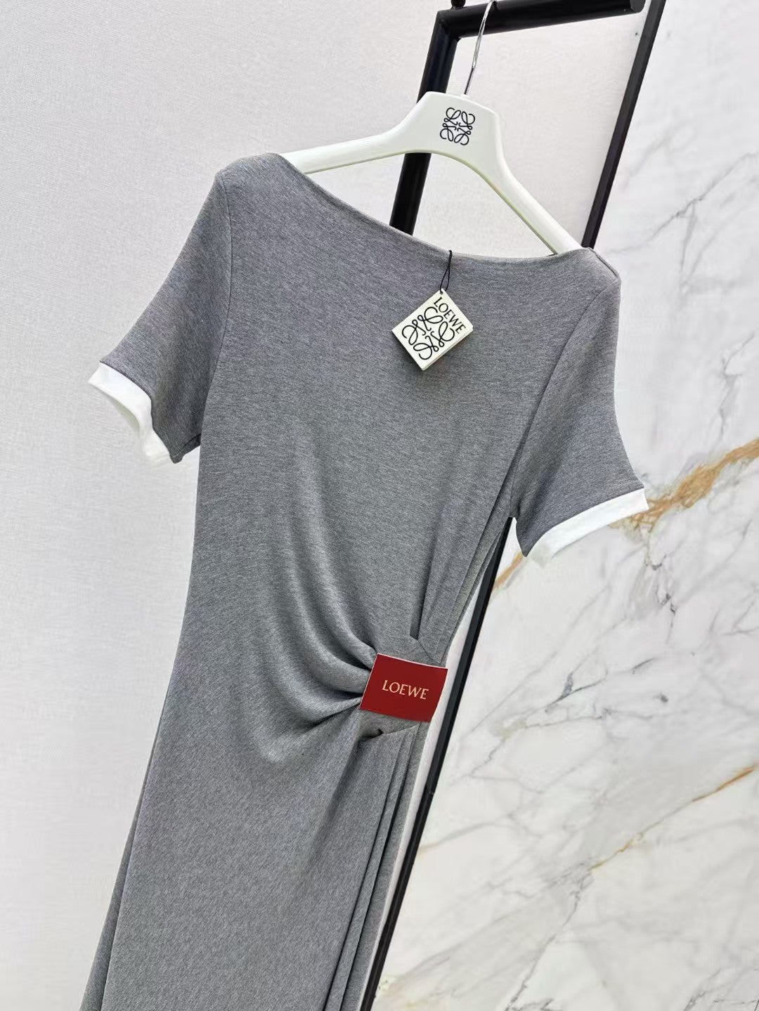 Pleated short sleeved dress