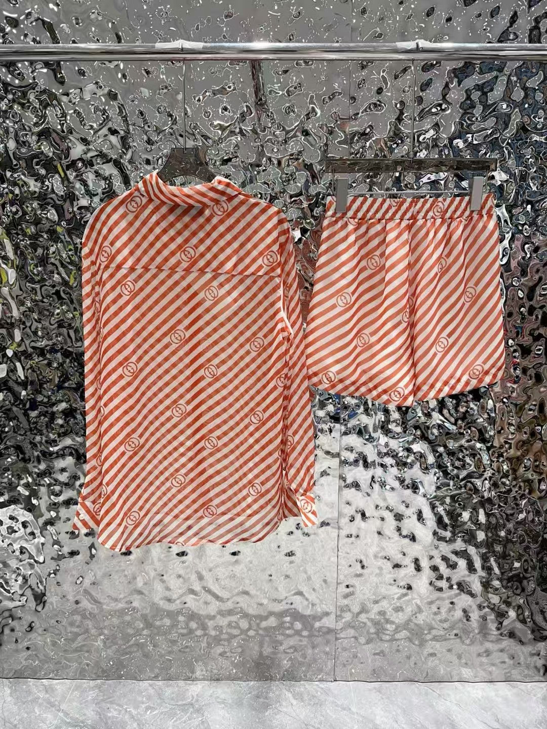 Printed shirt and shorts set