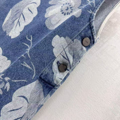 Laser printed denim vest skirt