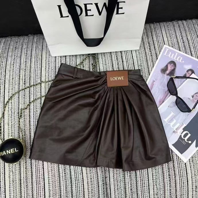 Leather short skirt
