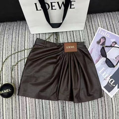 Leather short skirt