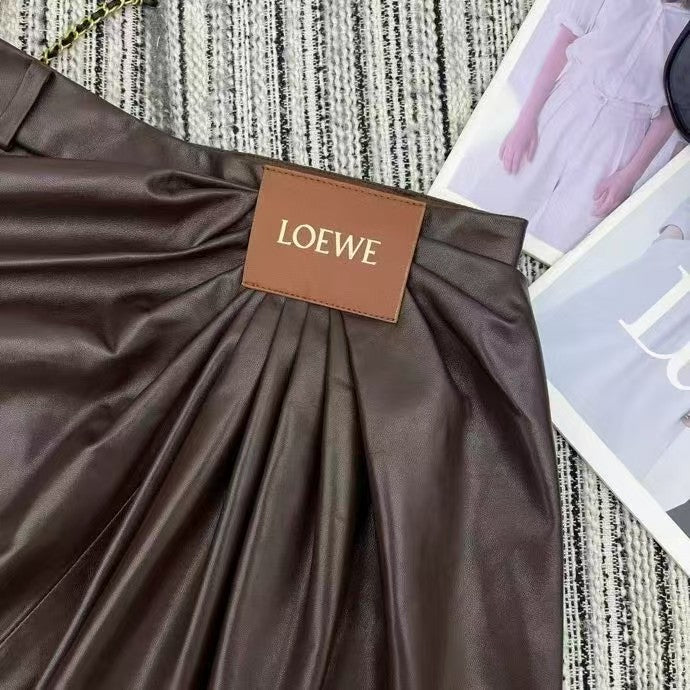 Leather short skirt
