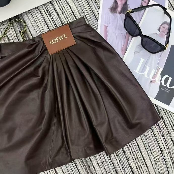 Leather short skirt