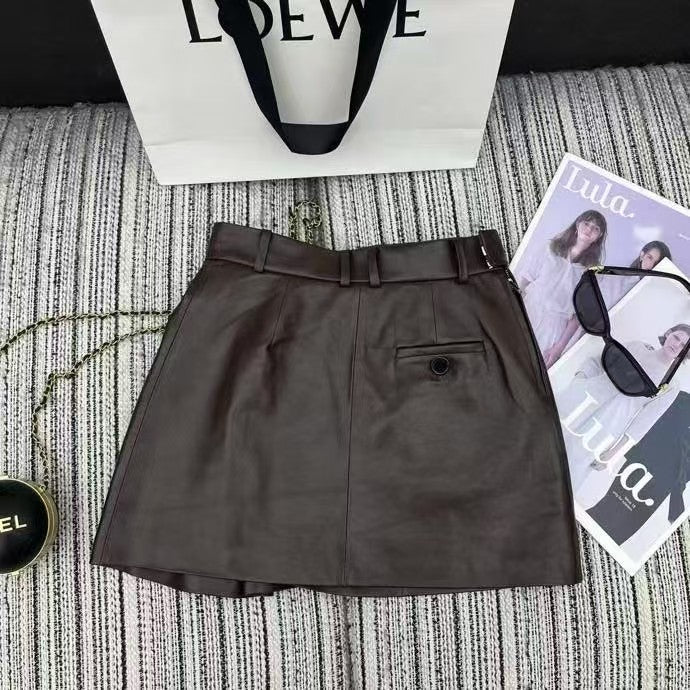 Leather short skirt