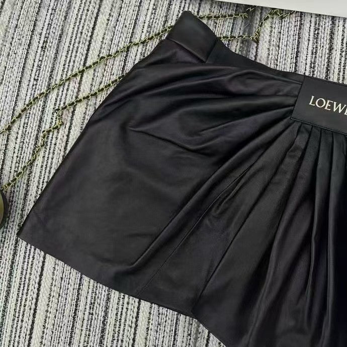 Leather short skirt