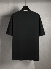 Embroidered letter round neck short sleeved T-shirt