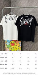 Printed red label embroidered round neck short sleeved shirt
