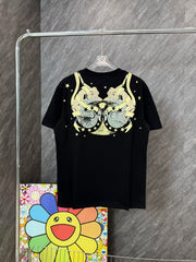 Sun God print round neck short sleeved shirt