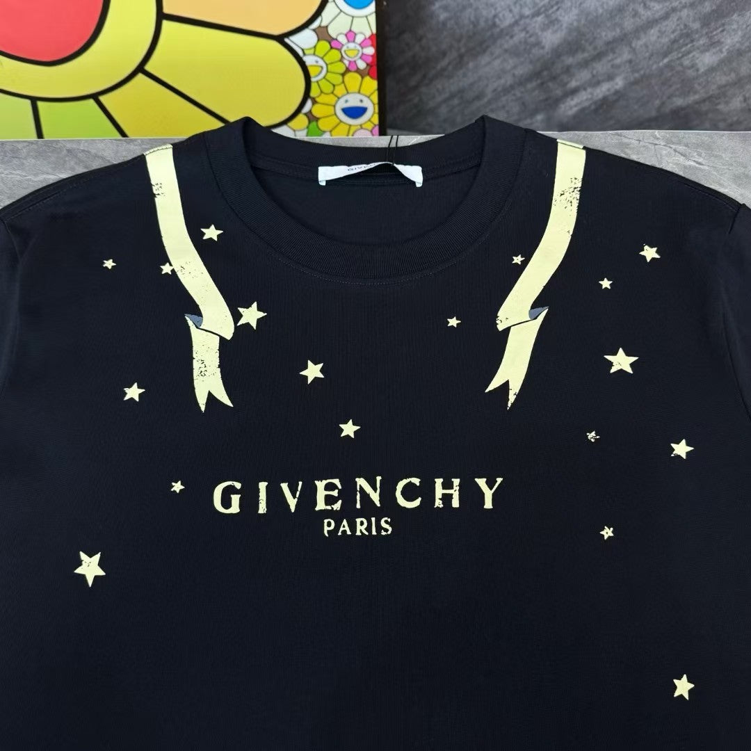 Sun God print round neck short sleeved shirt