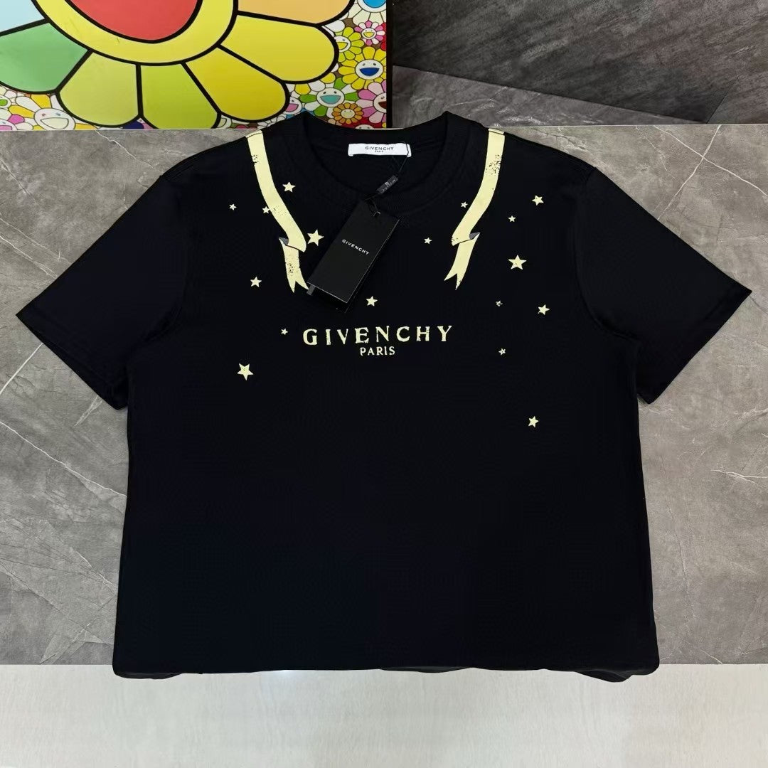 Sun God print round neck short sleeved shirt