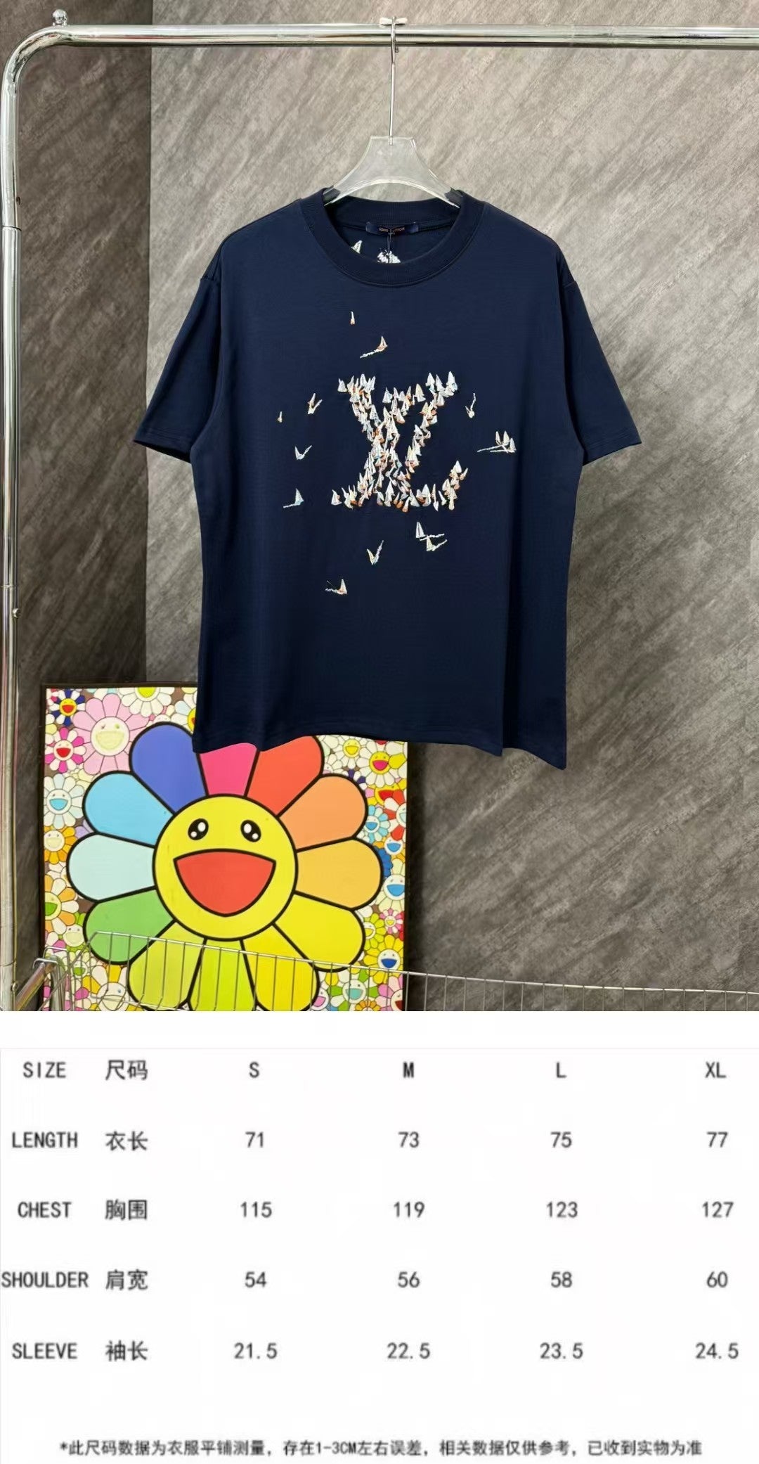 Embroidered logo new round neck short sleeved shirt