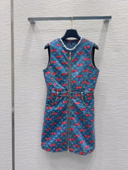 New denim sleeveless skirt