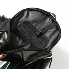 Embossed logo zipper backpack