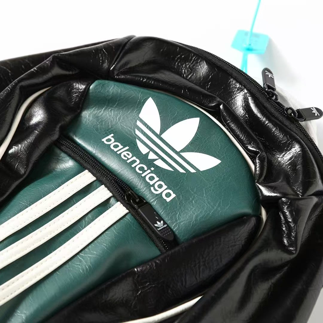 Embossed logo zipper backpack