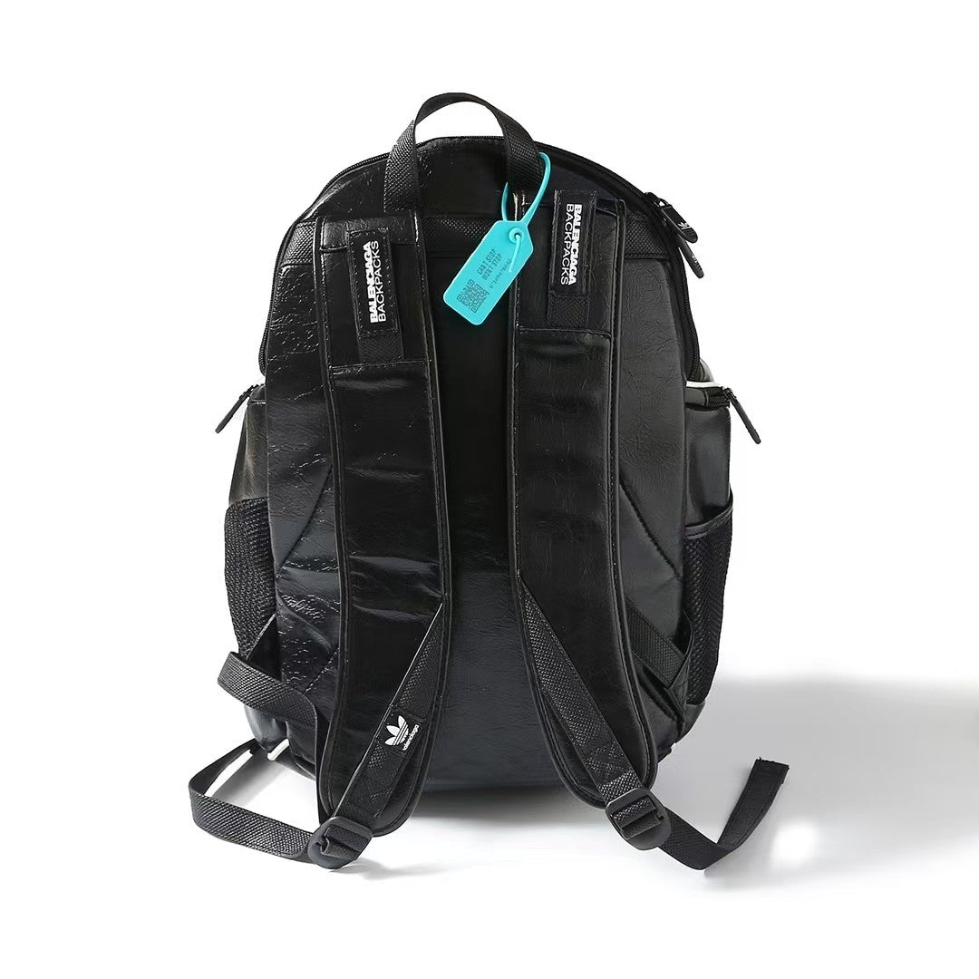 Embossed logo zipper backpack