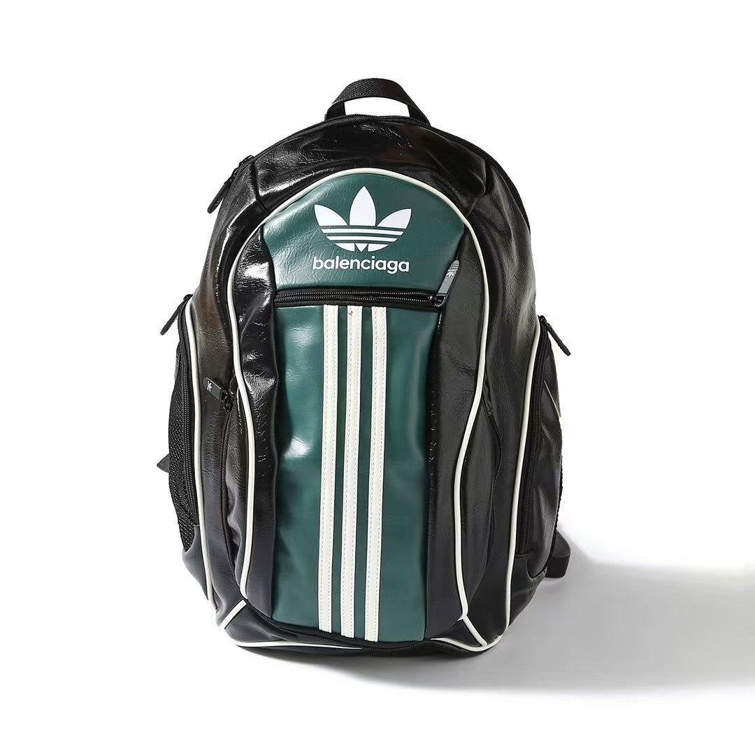 Embossed logo zipper backpack