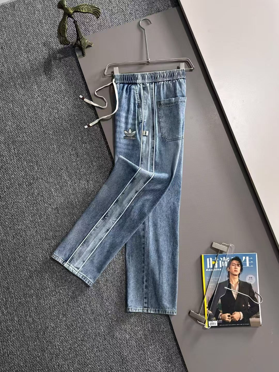 Wide leg jeans straight leg pants