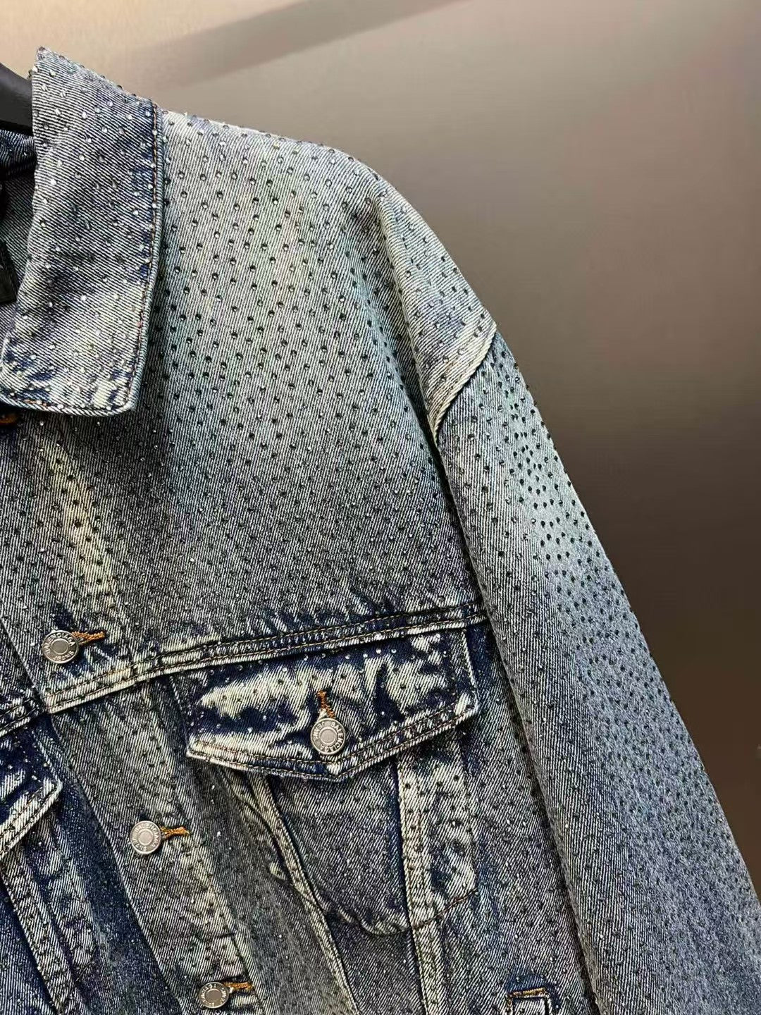 Full diamond hot stamping denim jacket