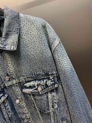Full diamond hot stamping denim jacket
