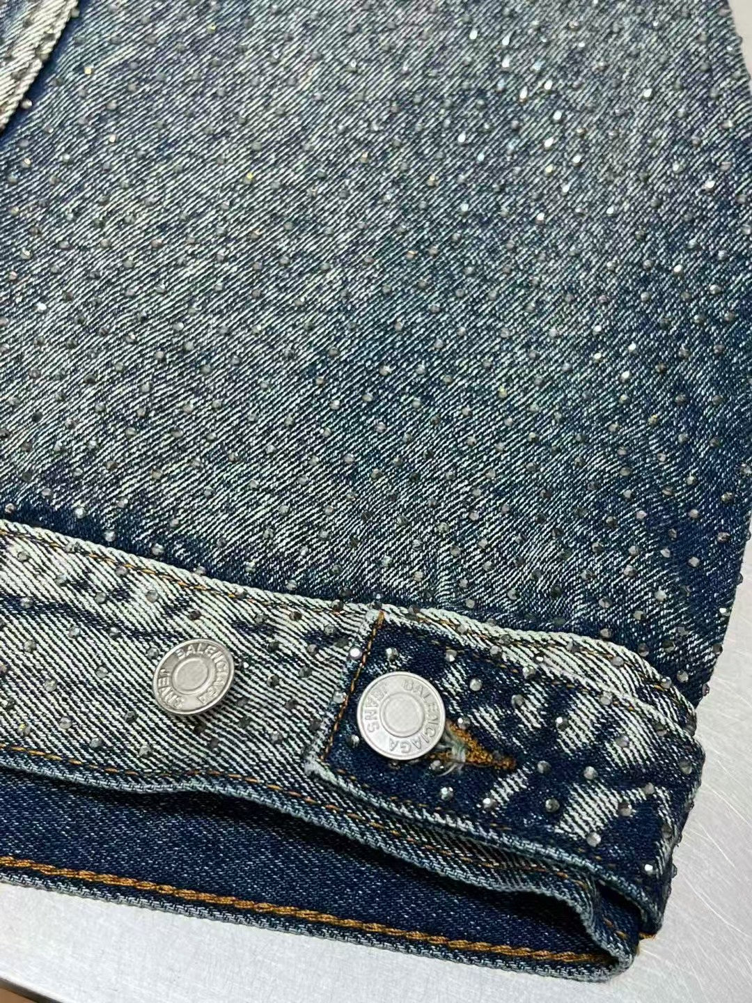 Full diamond hot stamping denim jacket
