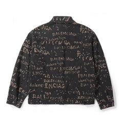 Classic washed letter full printed jacket